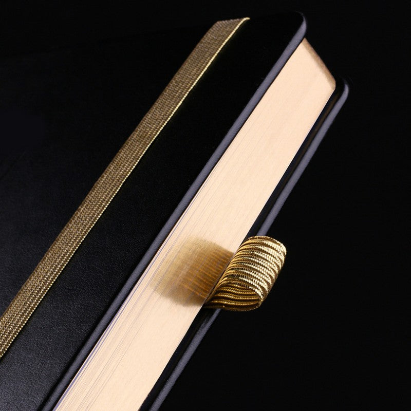 Hardcover Gold Printing A5 Note Book Leather Embossed Logo Black Notebook Journals